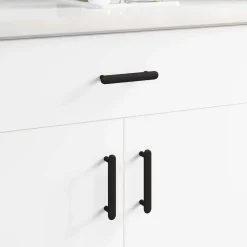 vidaXL Manija de armario 2 pcs Negro 121 x 16.6 x 28.3 mm Hierro Online