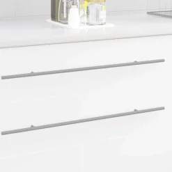 vidaXL Accesorios De Bricolaje-Manija de armario 2 pcs Plateado 700mm Acero inoxidable