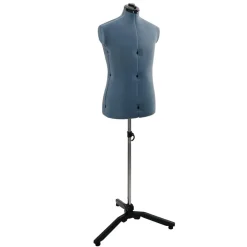 vidaXL Arte Y Ocio-Maniquí Ajustable Masculino Manual Azul 37.5-45.5 pulgadas tela