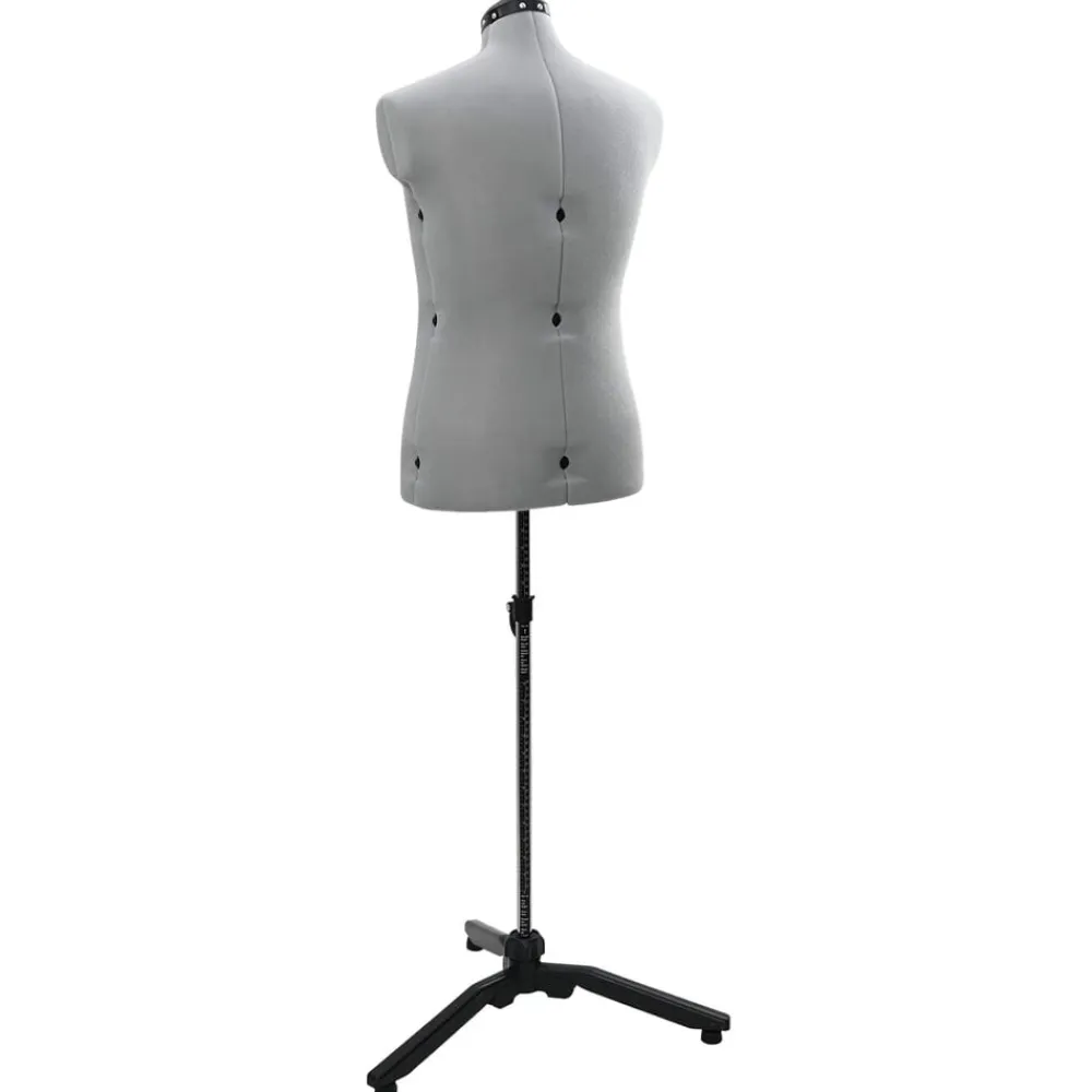 vidaXL Maniquí Ajustable Masculino Manual 37.5-45.5 pulgadas tela Gris Best