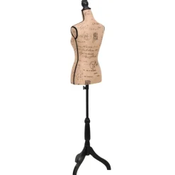 vidaXL Productos Del Hogar-Maniquí de busto de mujer de yute marrón y negro