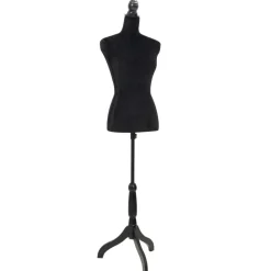 vidaXL Maniquí de busto de mujer de modista Negro Sale