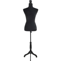 vidaXL Maniquí de busto de mujer de modista Negro Sale