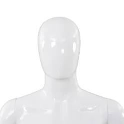 vidaXL Maniquí de hombre completo base vidrio brillante 185 cm Blanco Sale