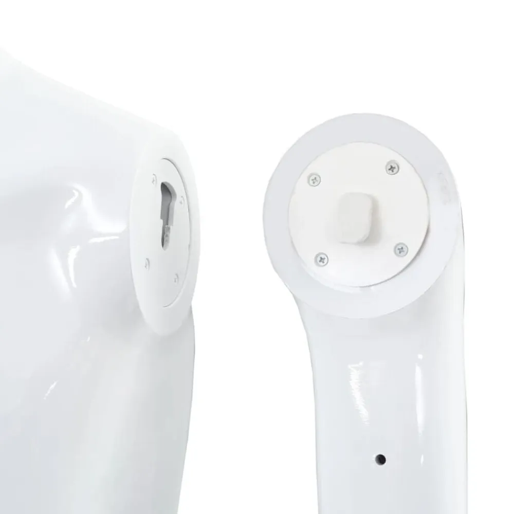 vidaXL Maniquí de hombre completo base vidrio brillante 185 cm Blanco Sale