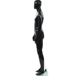 vidaXL Maniquí de hombre completo base vidrio brillante 185 cm Negro Discount
