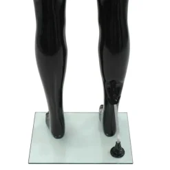 vidaXL Maniquí de hombre completo base vidrio brillante 185 cm Negro Discount