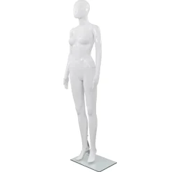 vidaXL Venta Al Por Menor-Maniquí de mujer completo base de vidrio brillante 175cm