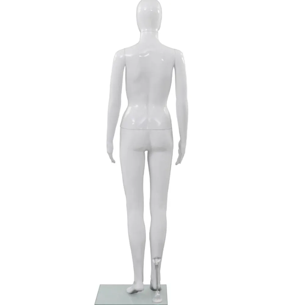 vidaXL Venta Al Por Menor-Maniquí de mujer completo base de vidrio brillante 175cm