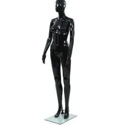 vidaXL Venta Al Por Menor-Maniquí de mujer completo base de vidrio brillante 175 cm