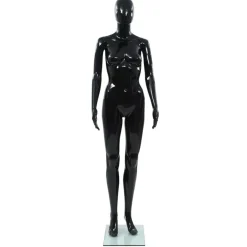 vidaXL Venta Al Por Menor-Maniquí de mujer completo base de vidrio brillante 175 cm