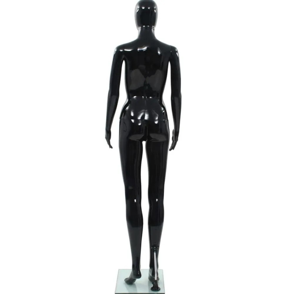 vidaXL Venta Al Por Menor-Maniquí de mujer completo base de vidrio brillante 175 cm