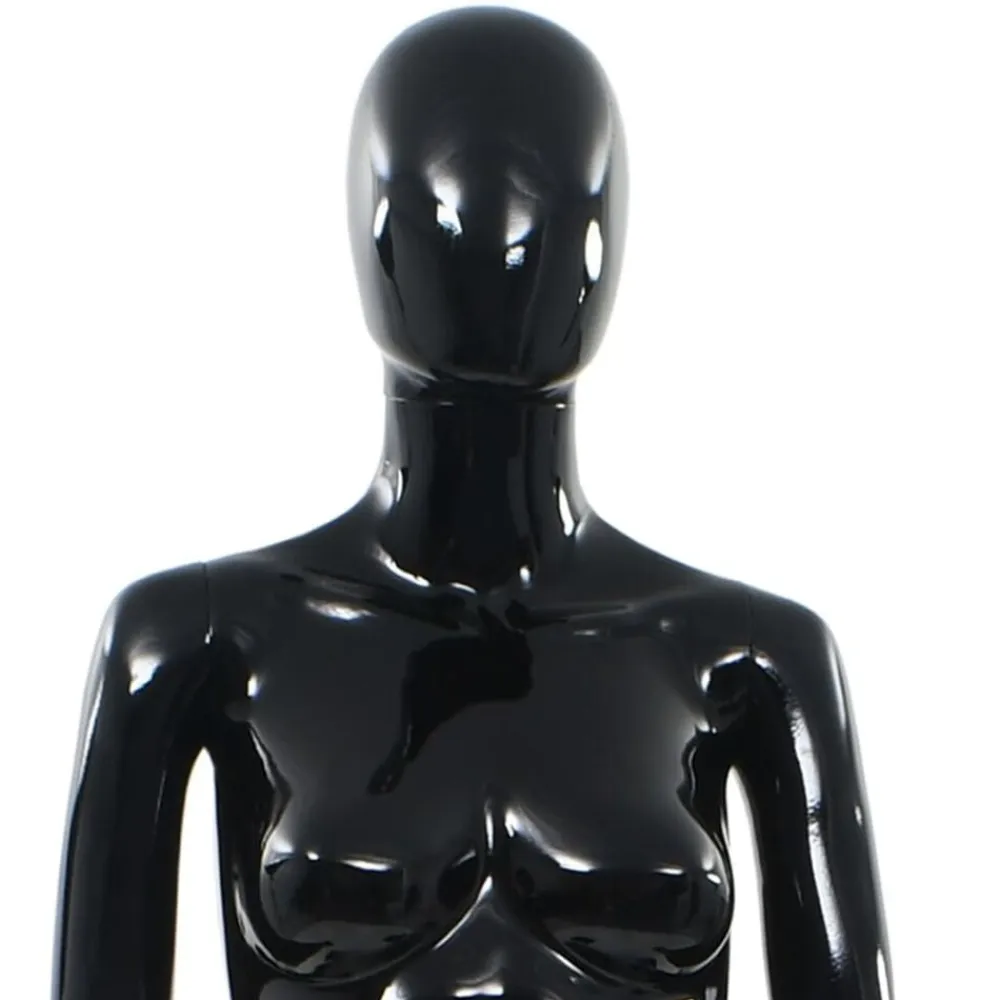 vidaXL Venta Al Por Menor-Maniquí de mujer completo base de vidrio brillante 175 cm
