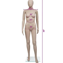 vidaXL Maniquí de mujer con cabeza redonda New