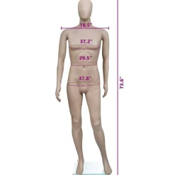 vidaXL Venta Al Por Menor-Maniquí de mujer con cabeza redonda