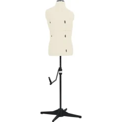 vidaXL Maniquí de sastre ajustable hombre color talla 37-45 Crema
