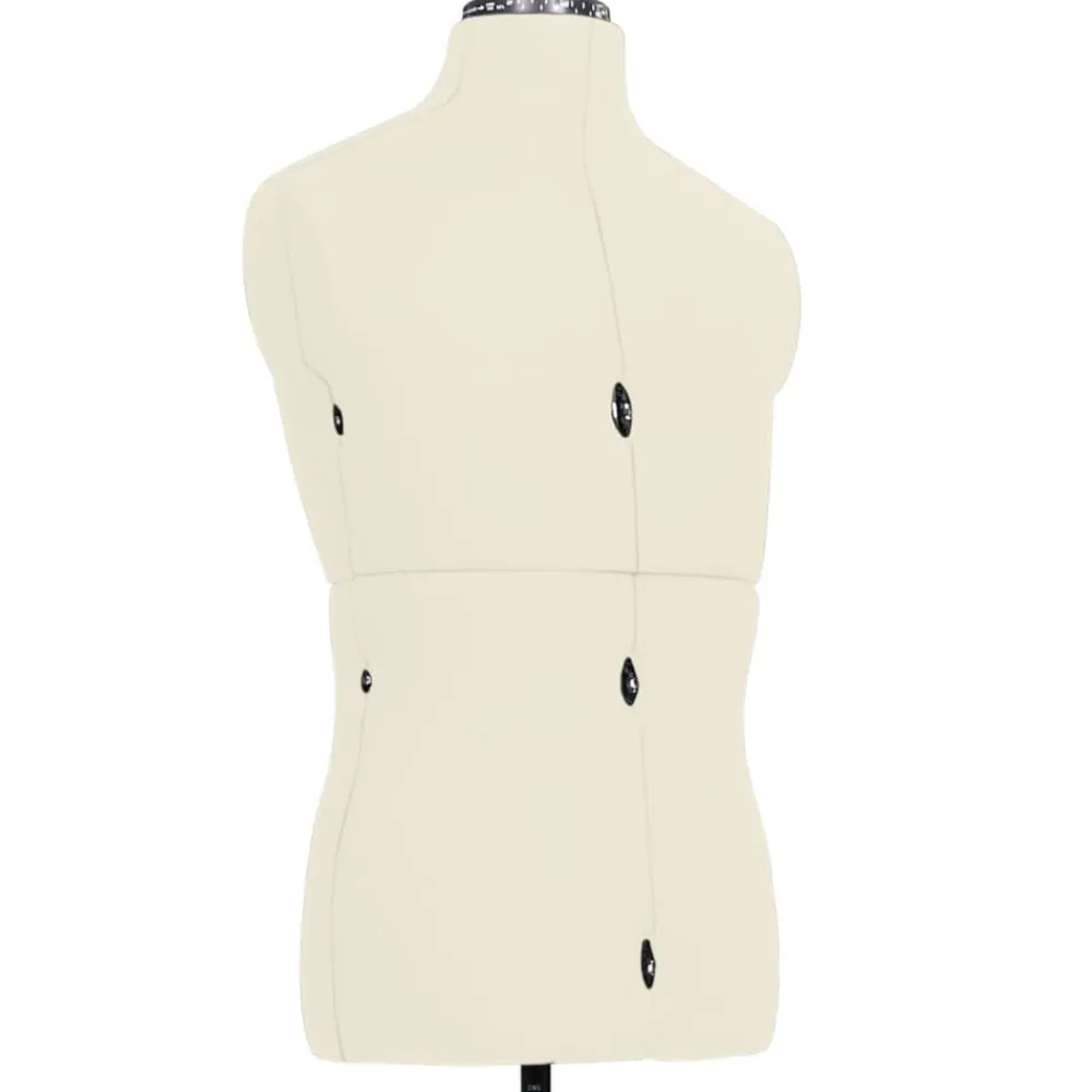 vidaXL Maniquí de sastre ajustable hombre color talla 37-45 Crema