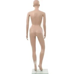 vidaXL Maniquí femenino con base de vidrio beige 180 cm Clearance