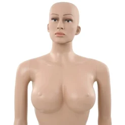 vidaXL Maniquí femenino con base de vidrio beige 180 cm Clearance