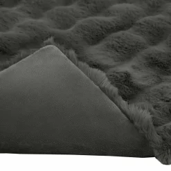 vidaXL Manta antideslizante de sintética de conejo Olite Gris oscuro Online