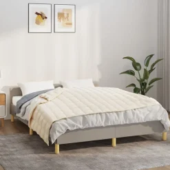vidaXL Manta con peso tela color claro 138x200 cm 6 kg Crema Sale