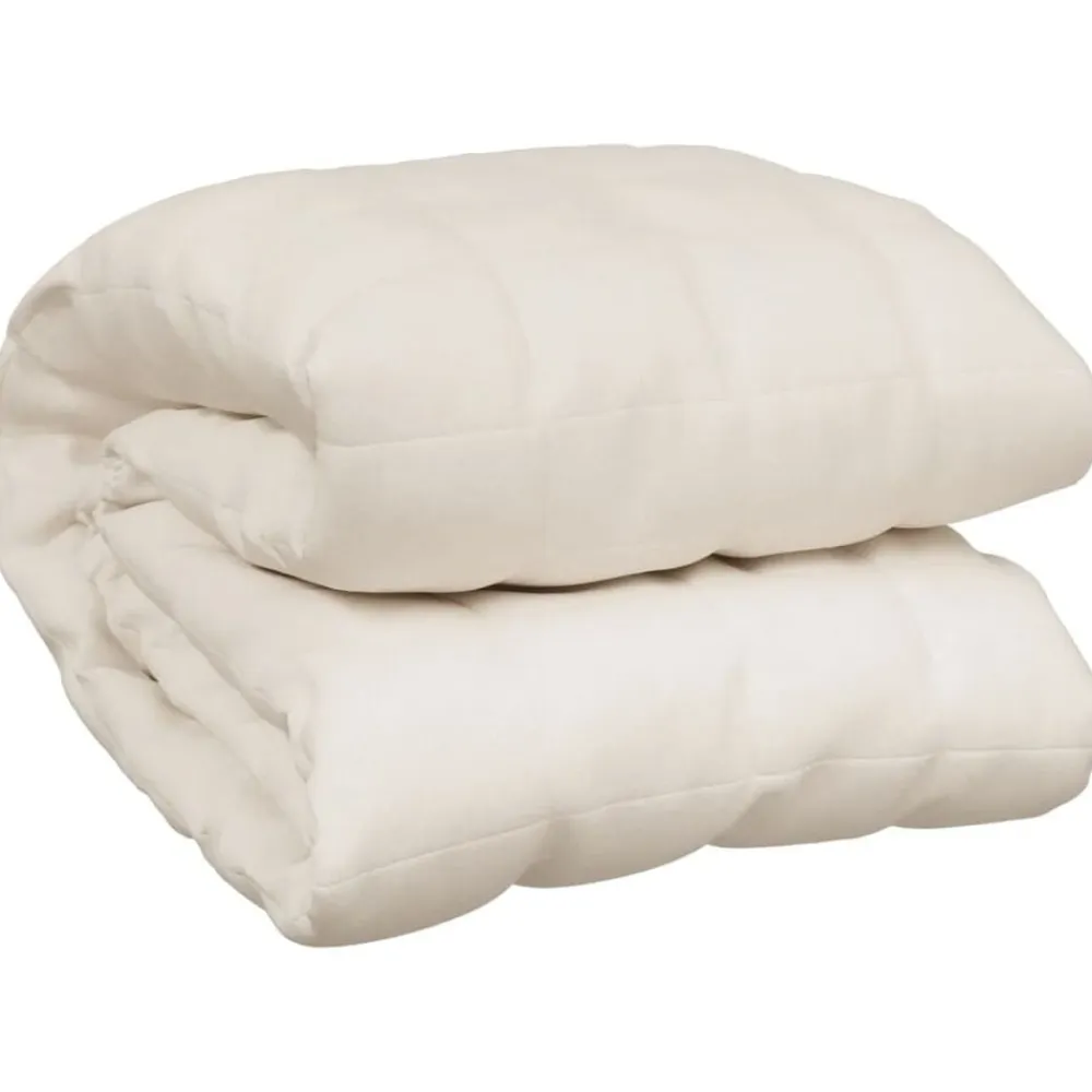 vidaXL Manta con peso tela color claro 220x235 cm 15 kg Crema Outlet
