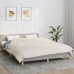 vidaXL Manta con peso tela color claro 220x235 cm 15 kg Crema Outlet
