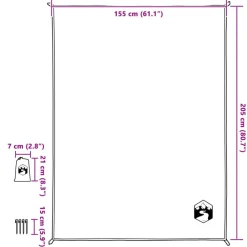 vidaXL Manta de picnic con piquetas y naranja 205x155 cm Gris Online