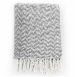 vidaXL Manta en espiguilla de algodón 125x150 cm Gris Best