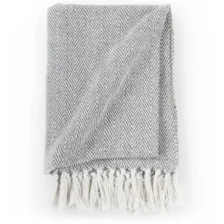 vidaXL Manta en espiguilla de algodón 125x150 cm Gris Best