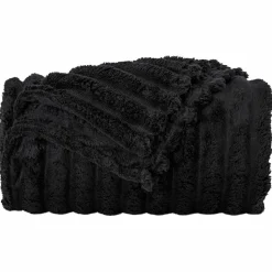 vidaXL Manta 150 x 130 cm Lana Negro Sale