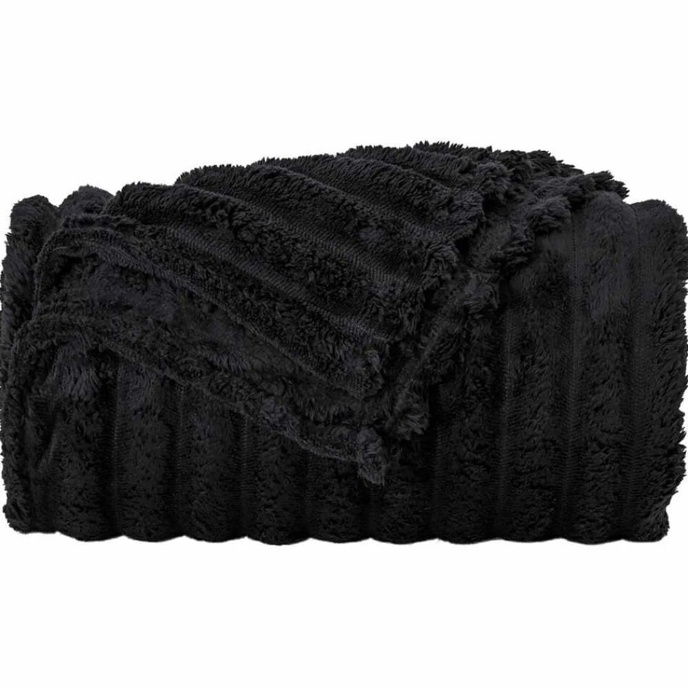 vidaXL Manta 150 x 130 cm Lana Negro Sale