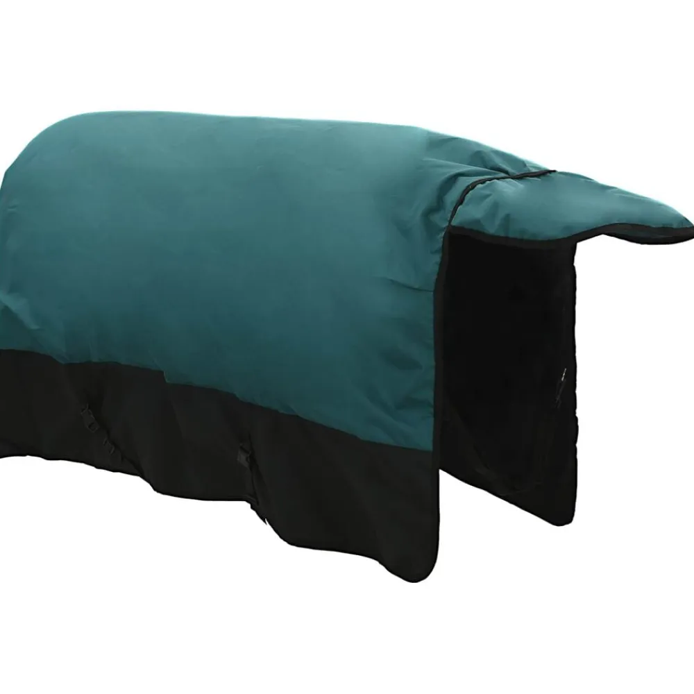 vidaXL Actividades Al Aire Libre-Manta para Caballo Verde Oscuro y Negro 75 cm Poliéster