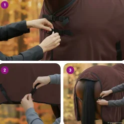 vidaXL Manta para Caballo Marrón Oscuro Completo Poliéster Marr&oacute;n oscuro