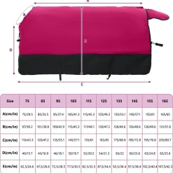 vidaXL Actividades Al Aire Libre-Manta para Caballo Rosa y Negro 75 cm Poliéster