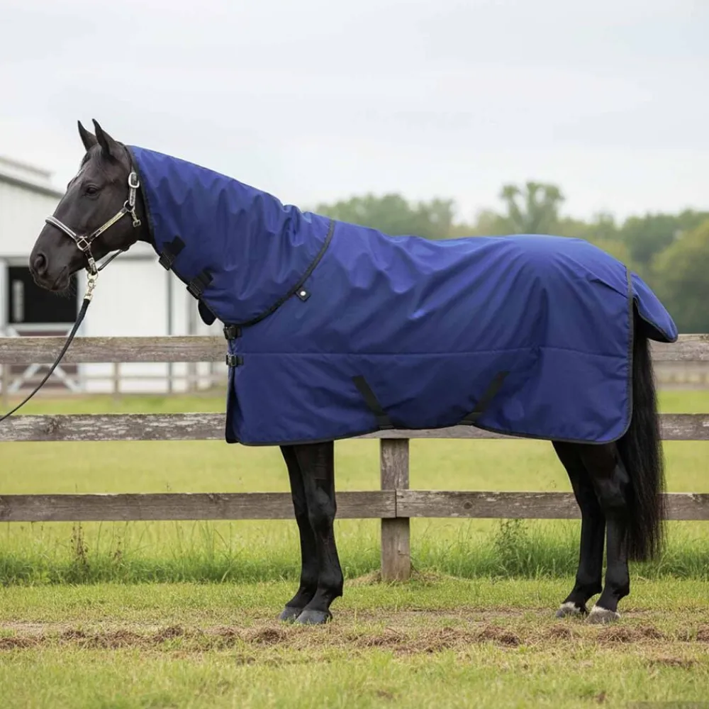 vidaXL Manta para Caballo Verde Oscuro y Negro 75 cm Poliéster Azul marino Clearance