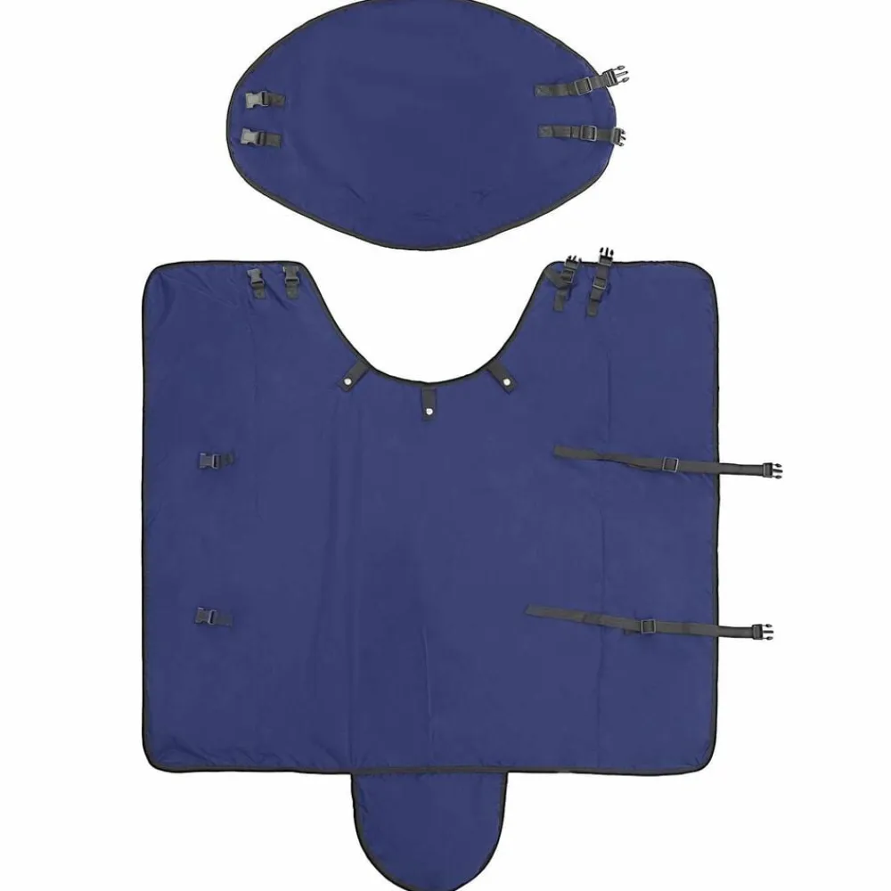 vidaXL Manta para Caballo Verde Oscuro y Negro 75 cm Poliéster Azul marino Clearance