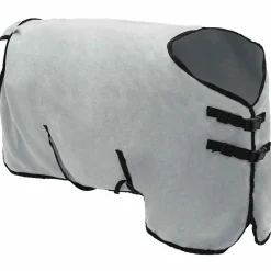 vidaXL Manta para Caballo y rosa completo Poliéster Gris claro