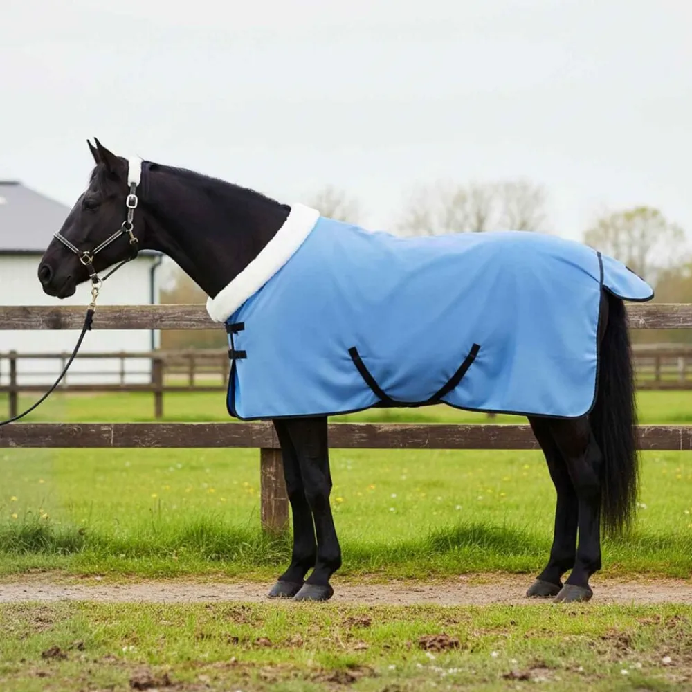 vidaXL Actividades Al Aire Libre-Manta para Caballo Aqua Completo 75 cm Forro polar
