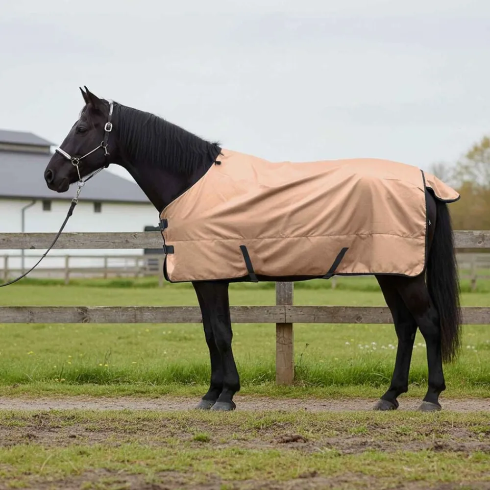 vidaXL Manta para Caballo 75 cm Poliéster Capuchino Sale