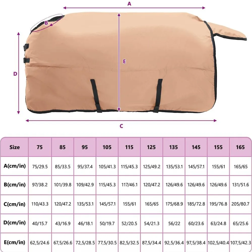 vidaXL Manta para Caballo 75 cm Poliéster Capuchino Sale