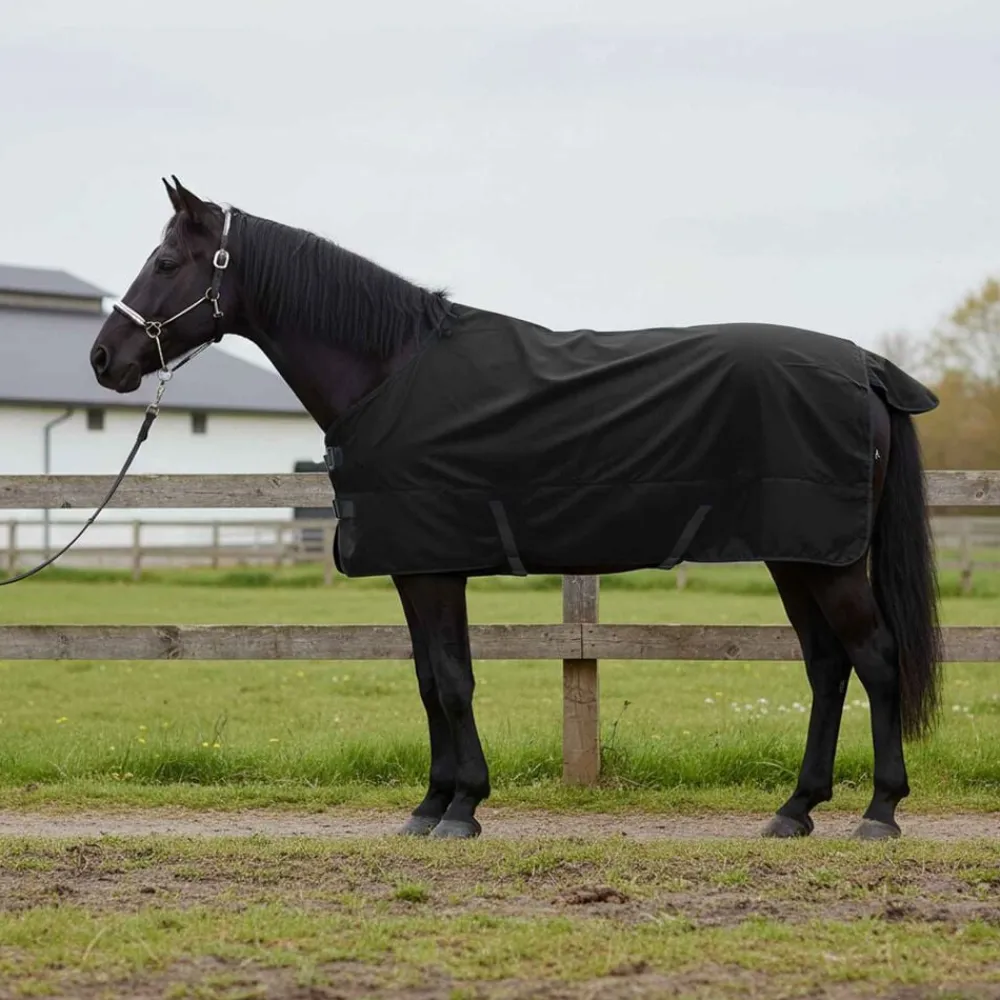 vidaXL Actividades Al Aire Libre-Manta para Caballo Verde Oscuro y 75 cm Poliéster