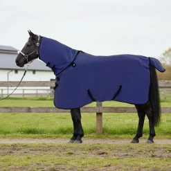 vidaXL Manta para Caballo Poliéster Azul marino Outlet