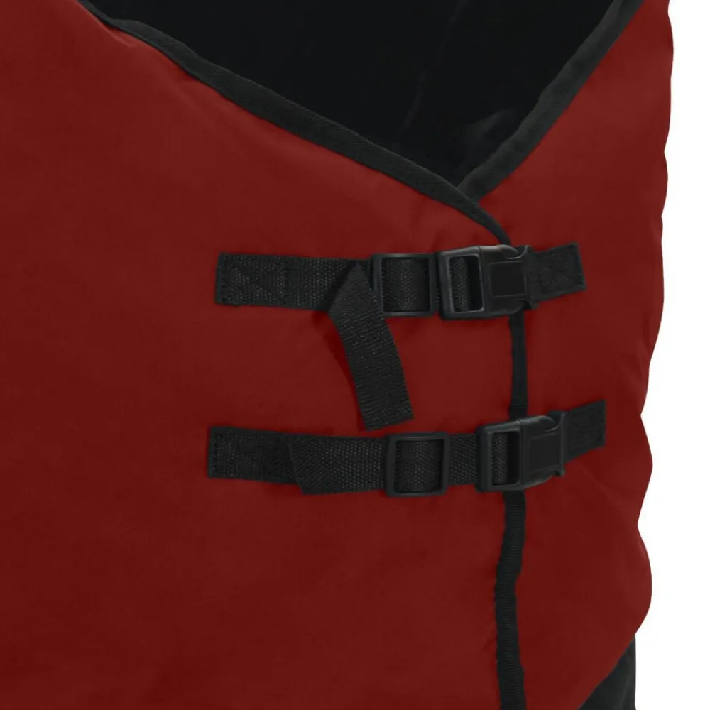 vidaXL Manta para Caballo Verde Oscuro y Negro 75 cm Poliéster Borgoña y Negro Outlet