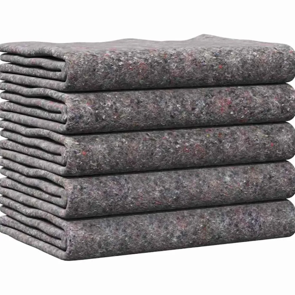 vidaXL Accesorios De Bricolaje-Mantas de Mudanza 5 pcs Gris 150 x 200 cm tela