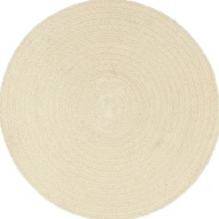 vidaXL Manteles individuales redondos 4 uds algodón natural liso 38 cm Marr&oacute;n Best