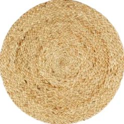 vidaXL Manteles individuales redondos 4 uds yute natural liso 38 cm Marr&oacute;n