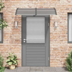 vidaXL Marquesina de puerta policarbonato negro 150x100 cm Negro y marrón Online