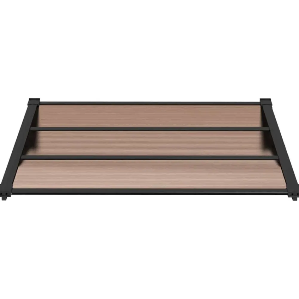 vidaXL Jardín-Marquesina de puerta policarbonato negro 122x90 cm