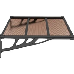 vidaXL Jardín-Marquesina de puerta policarbonato negro 122x90 cm